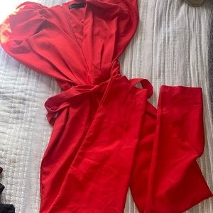 New York & Company Red Jumpsuit